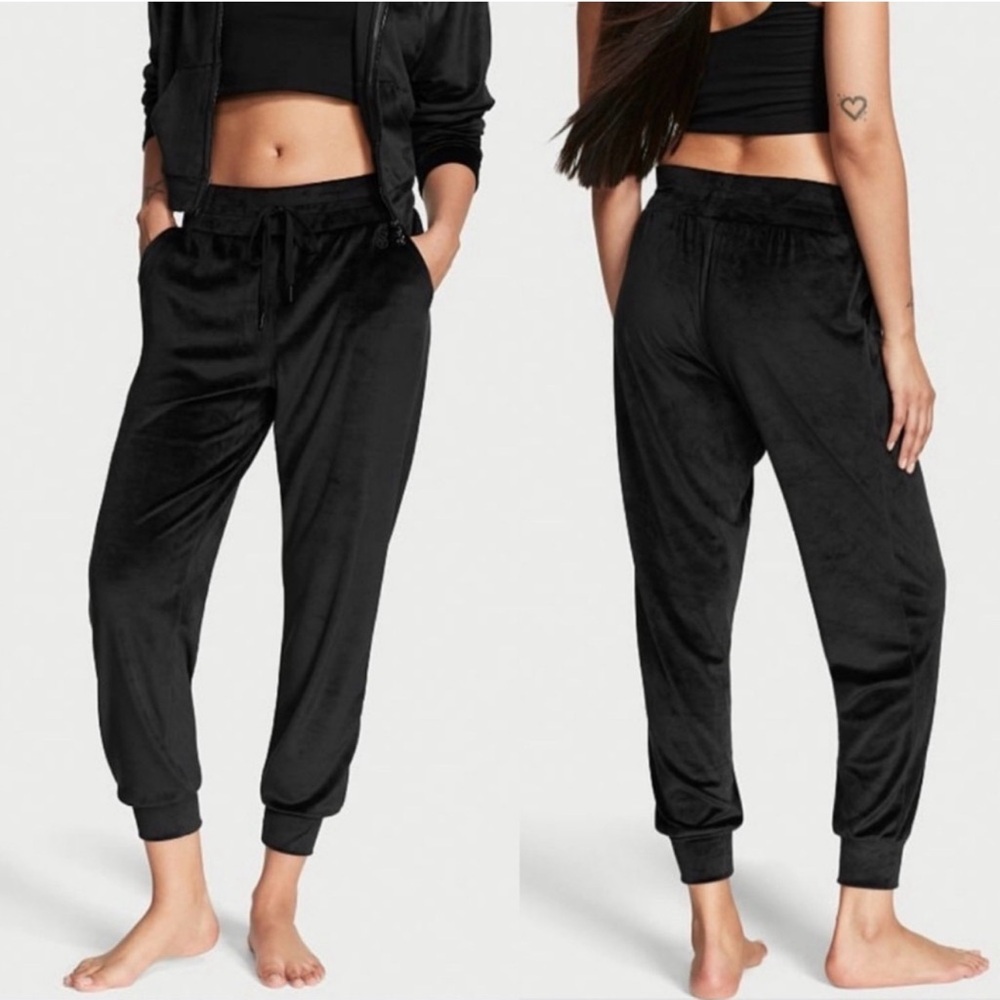 Victoria's Secret Black Velvet Joggers